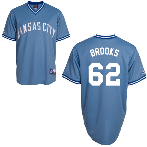 Aaron Brooks #62 MLB Jersey-Kansas City Royals Men's Authentic Road Blue Baseball Jersey
